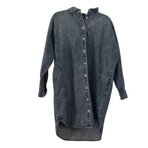 Universal Thread Women's Stone Wash Denim LS Button-Up Shirt Dress, Size S